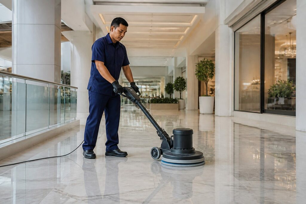 Floor polishing